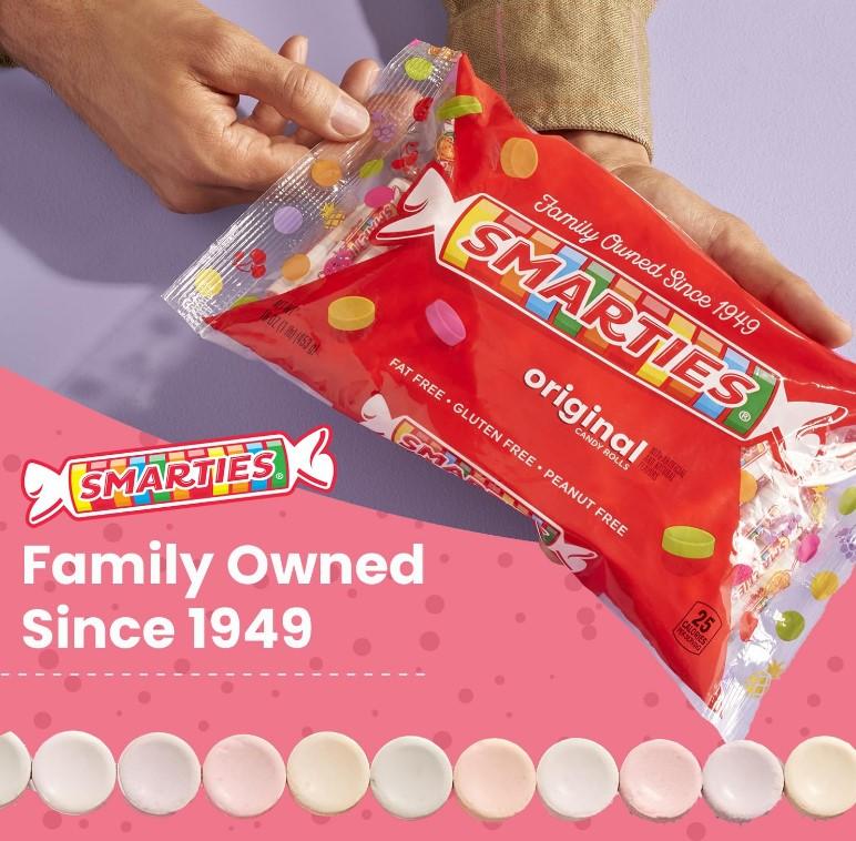 Smarties Candy Bulk Rolls Original Flavor - Gluten & Vegan Free - Classic Sweetness From Family Owned Company Since 1949, Peanut & Dairy Free - Perfect Halloween Candy - 14 oz Bag (Pack of 2)