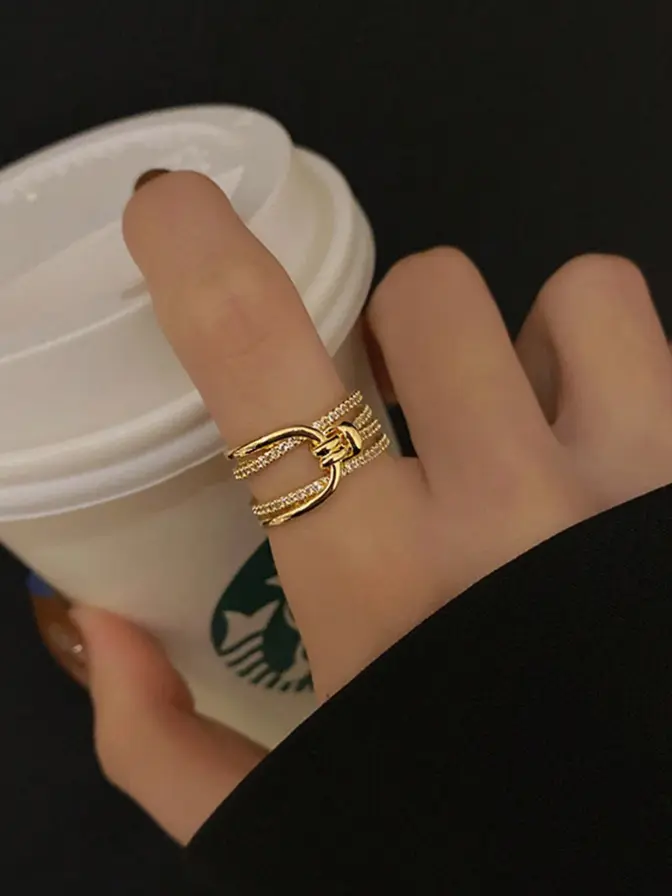 Elegant Multi-Layer Twisted Ring for Women | Fashion Ring | Adjustable Everyday Minimalist Jewelry | Party, Festival & Gift