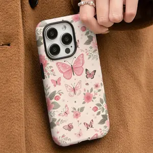 Stunning butterfly-themed art phone case, a durable 2-in-1 protective case, compatible with iPhone 17/16/15/14/13/12/11 Pro Max/Plus/Pro, Galaxy S25/S24/S23 Ultra. Durable, stylish protection, the perfect birthday gift for a friend.