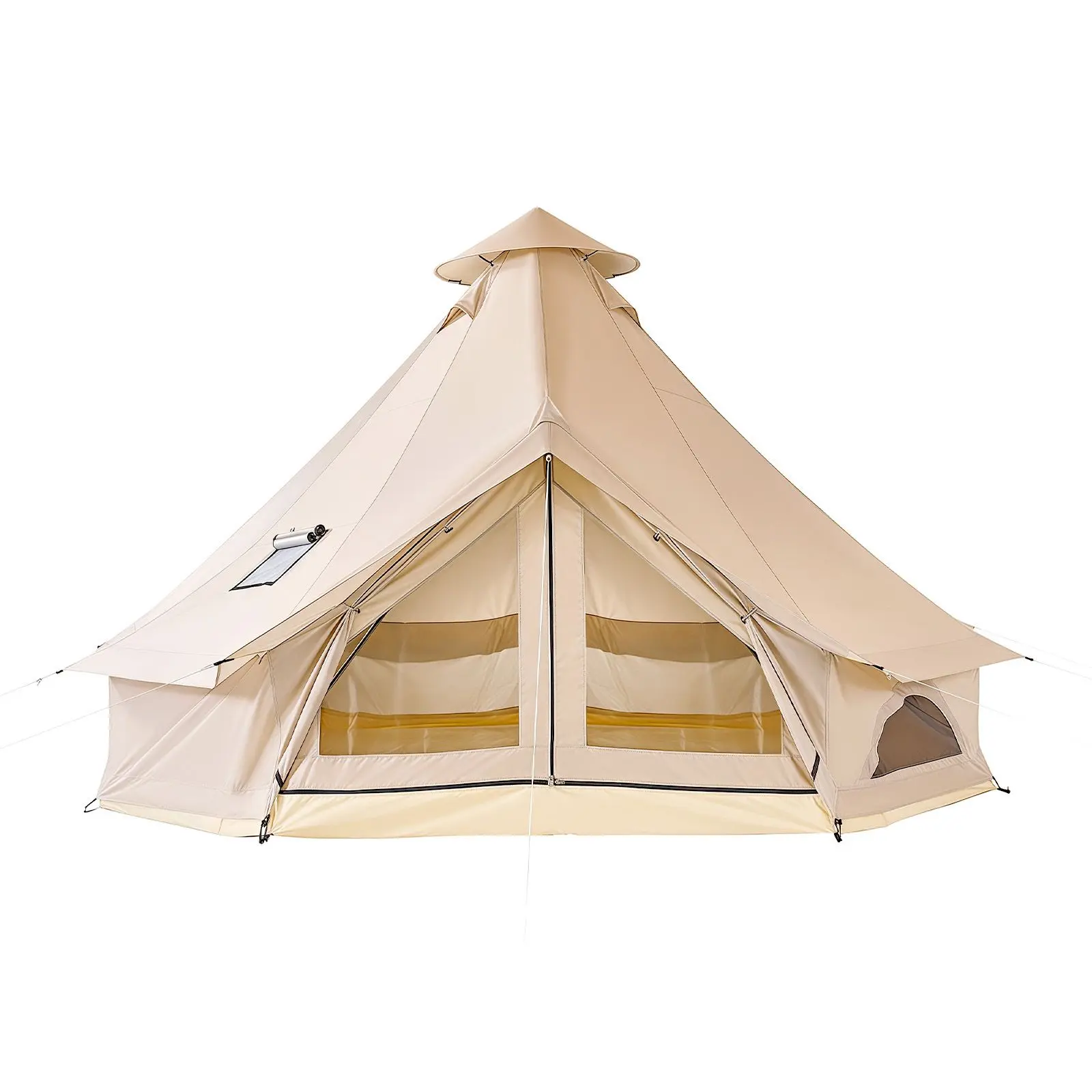 Oxford Bell Tent, 4 Seasons 9.84 ft Yurt Tent for Camping with Stove Jack, Waterproof Breathable Holds up to 3 People with Zipped Detachable Floor, Family Camping Glamping Outdoor Hunting Party