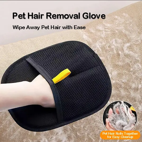 Pet Hair Remover Glove for Cats & Dogs, Reusable Electrostatic Lint Removal Mitt for Furniture, Couch