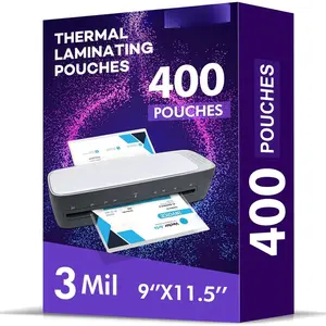 400 Pack Laminating Sheets, Holds 8.5 x 11 Inch Sheets, 3 mil, 9 x 11.5 Inches Thermal Laminating Pouches Lamination Sheet Paper for Laminator, Clear, Letter Size, Office and School Supplies