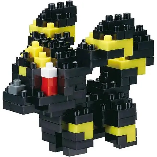 Pokemon Umbreon Nanoblock Figure Kit - 2-inches Tall, 130 Pieces, Plastic Model Kits, Construction Building Block Set, Fun and Easy to Build Collectible Figurine