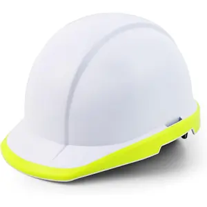 Cap Style Hard Hat Vented Electrical Rated 20000V for Men Women Adjustable Ratchet Chin Strap Work Top Impact P0 White