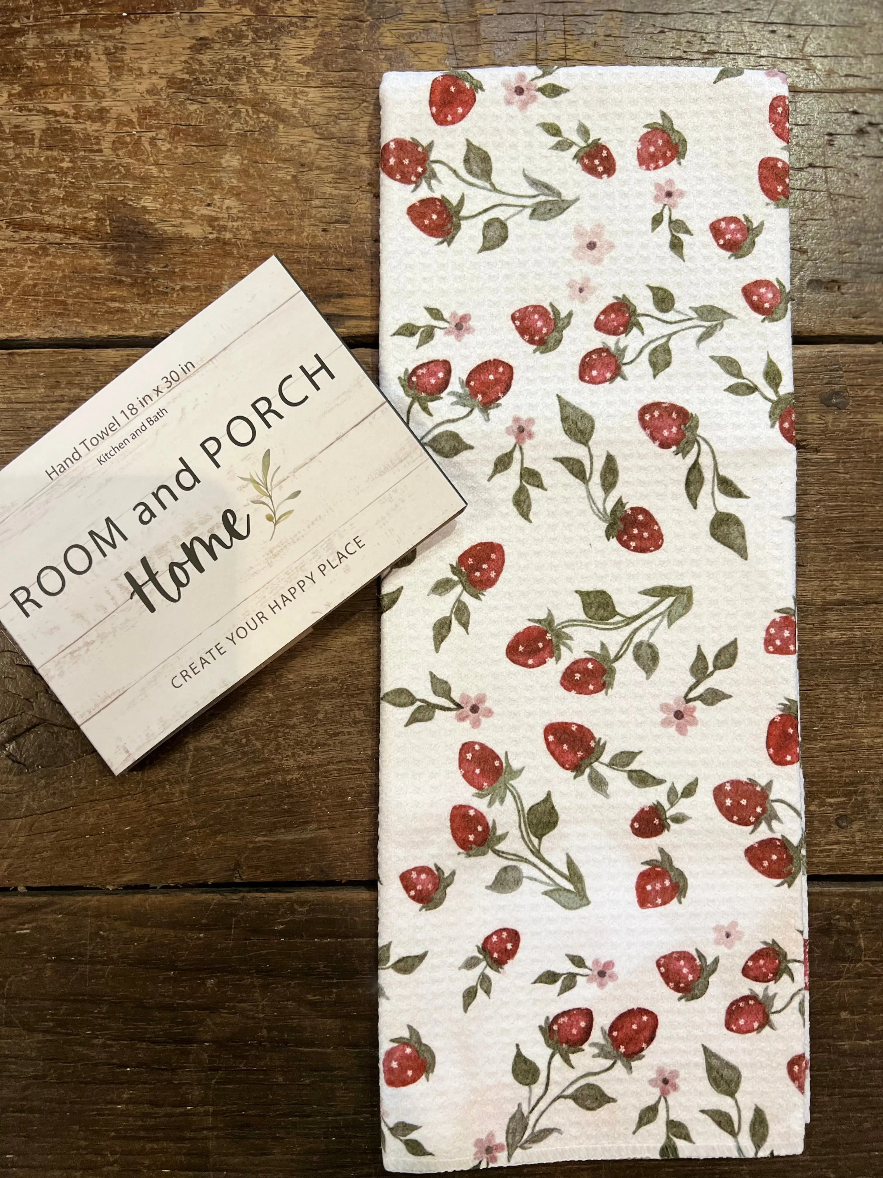Strawberry Vines - Double Sided - Hand Towel