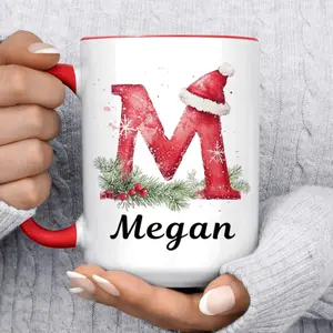 Custom Xmas Cup, Personalized Christmas Coffee Mug With Name, Gifts For Family, Friends, Children, Merry Christmas Mug, Secret Santa Gift, 11 15oz Ceramic Cup