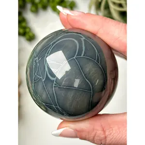 Spider Web Obsidian Sphere - #2