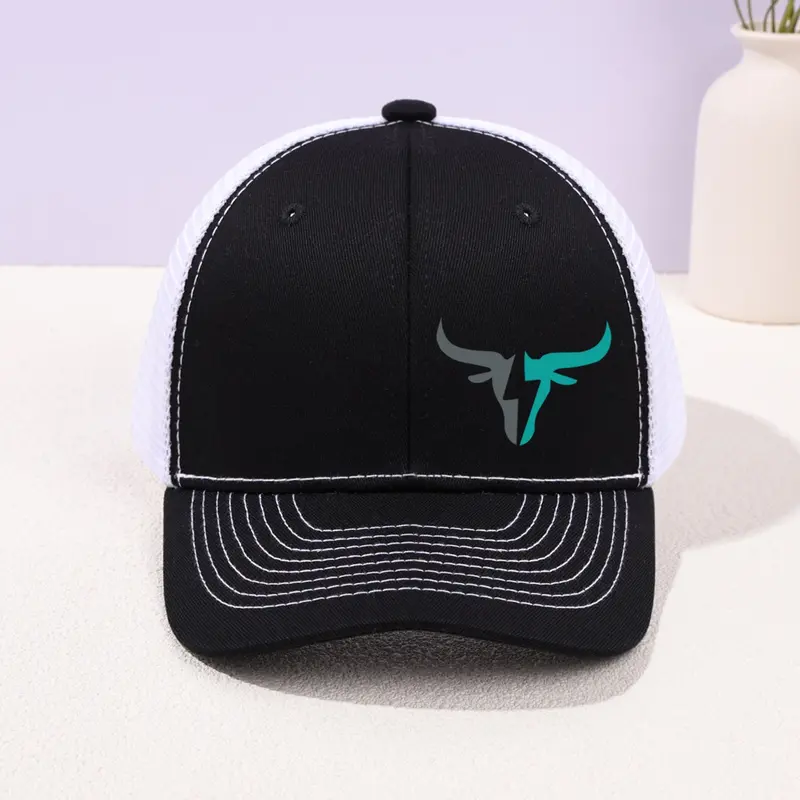 Unisex Baseball Cap, Ox Head Print Design, Woven Fabric Street Style Casual Trendy Hat, All Season Wearable, Adjustable Fit Mesh Back Snapback for Men & Women, Adjustable Streetwear Hat, Fashionable Hats