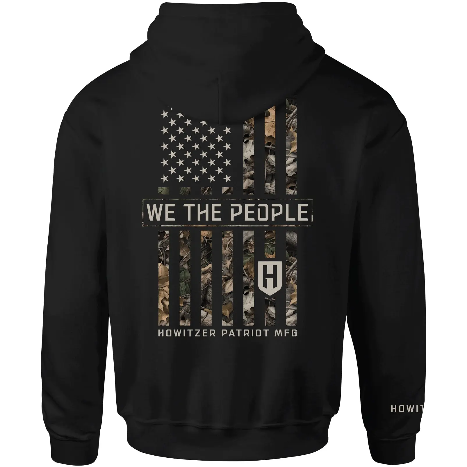 Men's We The People Pull-On Long Sleeve Hoodie - Patriotic American Flag Print, Soft Cotton Blend Fleece, All Seasons Athletic Cut Casual Sweatshirt with Authentic Howitzer Label, Text, Badge