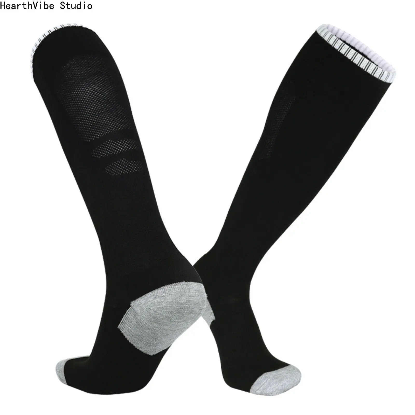 Adult Long Tube Football Socks - Cushioned Towel Bottom Sports Socks - Thin High Knee Elastic Training Socks - Breathable Solid Color Athletic Socks for Soccer & Rugby