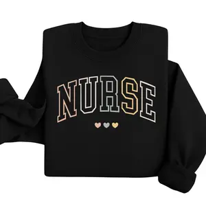 Nurse Sweatshirt, Retro Nursing Crewneck, Cute Minimalist Nurse Gift, Medical Staff Appreciation Sweater. Women's Tops, Womenswear - Streetwear