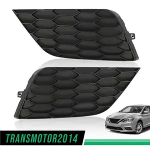 CROSSDESIGN 1Pair Fog Light Covers Grille Bezel Fit For Nissan Sentra 2016-2019 Black