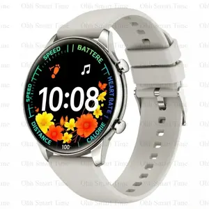 Smart watch, round display with silicone strap, Bluetooth calls, support for music and voice assistants, wireless calls, message reminders, remote camera control, unisex, suitable for sports, compatible with Android/Apple systems, Best gift