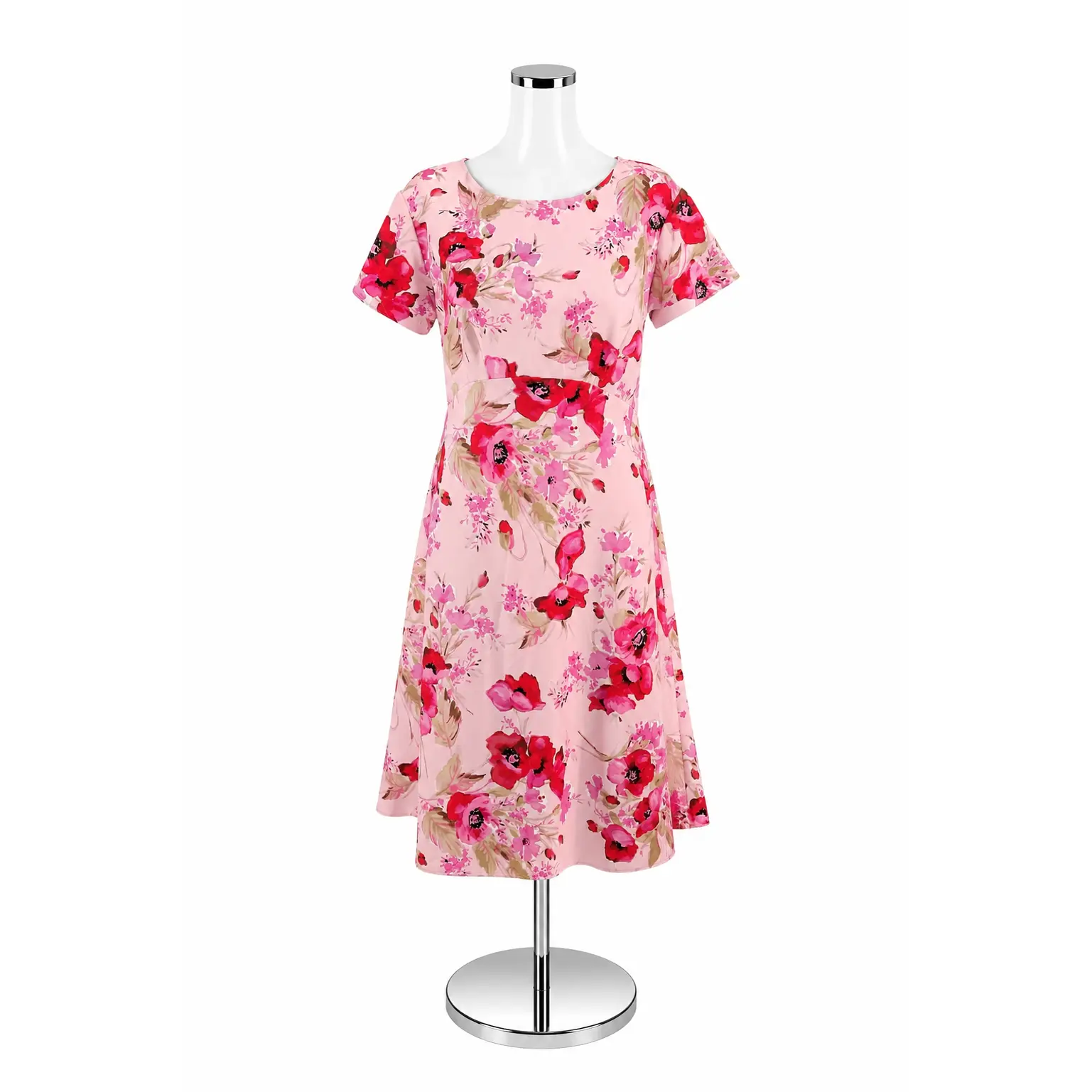 Talbots Pink Watercolor Floral Fit & Flare Dress NWT - Size 10