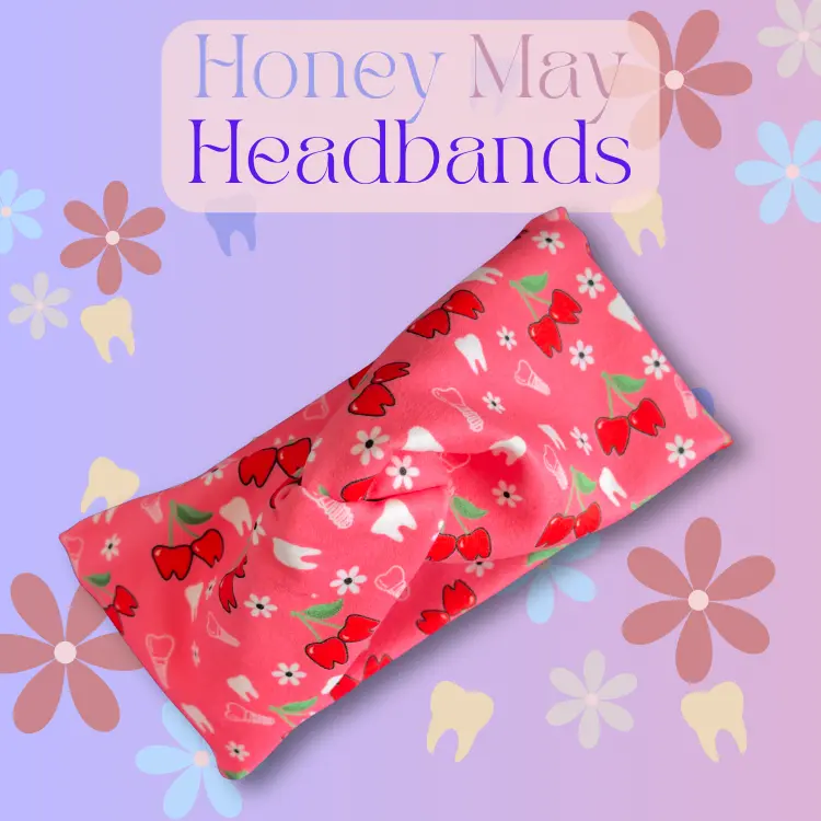 Cherry Teeth Knotted Headbands- 4 inch - Buttons NOT Included***