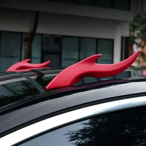 Cool Dragon Horns 3D Car Sticker, Creative Roof Decoration, Vehicle Exterior Decoration, Eva Material Car Exterior Accessory, Christmas Gift Idea