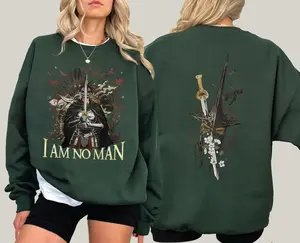 I am no man sweatshirt, Tshirt, Hoodie. Fantasy Reader TLOTR Eowyn shirt. Book gift for her. Bookish gift. Bookish gift for her.