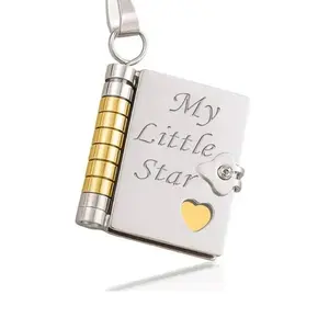 Stainless Steel My Little Star Inspirational Book Locket Pendant Necklace - Personalized Engraved Laser Engraved Quotes Birthday Gift, Graduation Party Keepsake #SummerVibes
