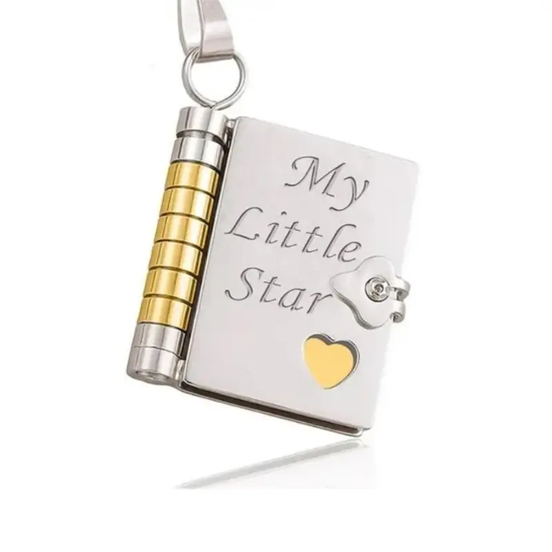 Stainless Steel My Little Star Inspirational Book Locket Pendant Necklace - Personalized Engraved Laser Engraved Quotes Birthday Gift, Graduation Party Keepsake #SummerVibes