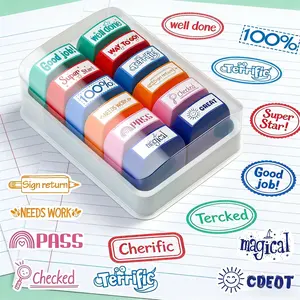 12pcs teacher motivational stamps, self-inking motivational stamps, teacher encouragement, stimulate student motivation, assist in organizing and carrying out work