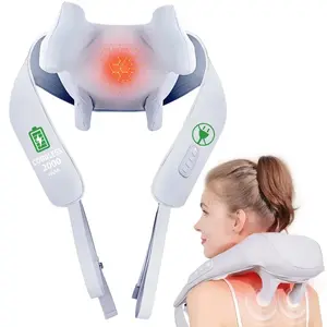 Electric Massage Pillow with Heating Feature, Non-Woven Material, C Massage Gun Compatibility, and Automatic Dual-Temperature Curling Function for Targeted Relaxation