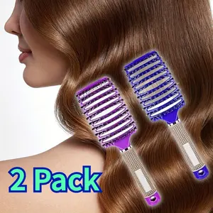 Wet Dry Detangler Hair Brushes 2 Pieces Vented Detangling Brush, Fast Drying Styling Massage Hairbrush for Women & Long, Thick, Thin, Curly & Tangled Hair - Home Improvement.