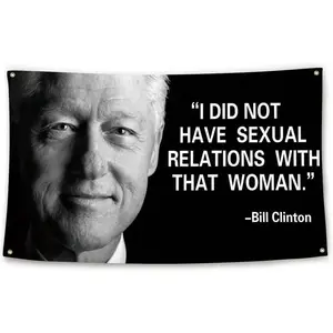 Funny Bill Clinton Famous Quote Flag 3x5 Ft Funny Flag for Room Teen Guys Girls Bedroom Living Room Decor College Dorm Decor Flag | Flag 3.5ft For Home Decoration, Outdoor & Garden
