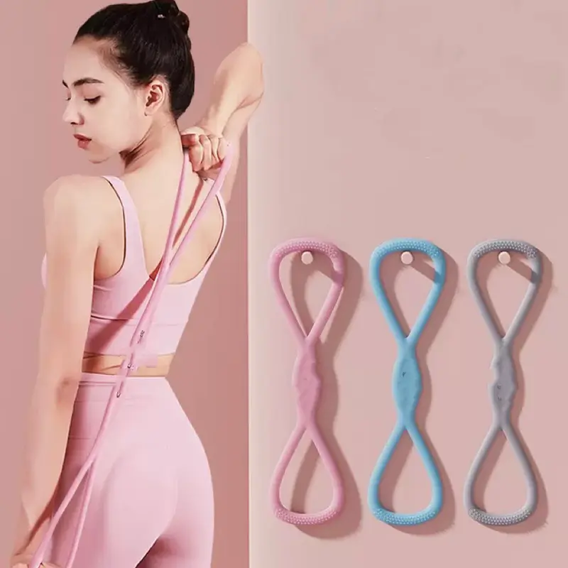 8-Figure Resistance Bands - TPE Elastic 1 Band Set with Steady Resistance, Strength Training Gear for Men-Women, Arm Workout for Women, Bodybuilding & Chest Expansion, Yoga Gym Fitness