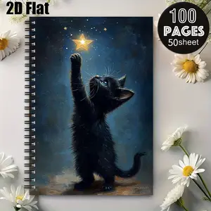 1 Spiral Coil Notebook 5.7x8.26 Inch, Durable Binding, Spiral Bound Notebook, Perfect for Camping Journal, Travel Diary, Outdoor Adventure Log, Ideal Gift for Hikers & Travelers, Great for Birthday, Christmas, Thanksgiving, Vacation Use [2D] Flat