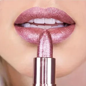 Rose Smoke Powder Lipstick, Bright Starry Sky Glossy Velvet Texture, Long-Lasting, Waterproof and Smudge-Proof, Shiny Lip Makeup Gift for Women, Valentine's Day Gift, Glitter Lipgloss