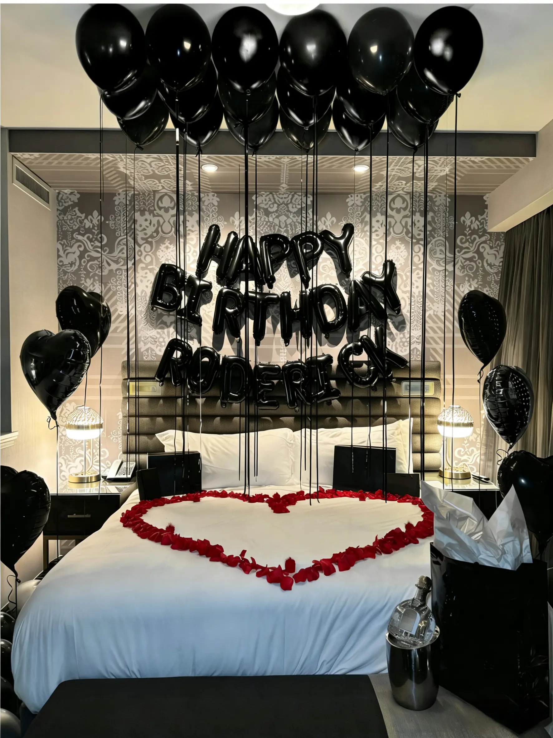 85pcs Black Latex & Plastic Balloon Set - 65 Black Balloons, Heart-Shape Foil Pieces, Happy Birthday Letters for Wedding, Halloween, Room Decor, Photo Props