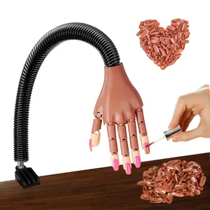 Practice Hand Kit for Acrylic Nails - Flexible Movable Fake Hand with 100 Nail Tips - Manicure Hands for Beginners to Practice