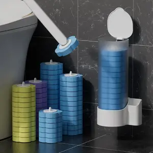 48PCS Disposable Toilet Brush Set with 18PCS Triple-Layer Refills & Wall Mount Holder for Deep Cleaning & Hygienic Bathroom Maintenance