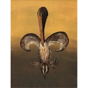Carolines Treasures  28 x 40 in. Pelican Fleur de lis House Size Canvas Flag, Banners, Yard Sign Banner, Full Size