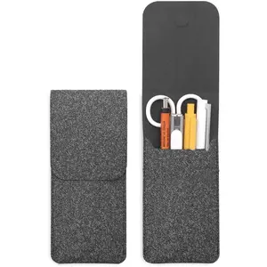 Leather Pencil Pouch, Pen Bag for Three Fountain, Ballpoint & Rollerball Pens, Small Pencil Case, Travel Bags Organizer