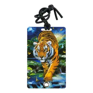 212 MAIN PVC 2042 Luggage Tag - Credit Size, Hidden Info, Rivet Fasten, Secure Hold, Stylish Bag Charm Set, Bag Decoration - For Backpacks, Pet Carriers