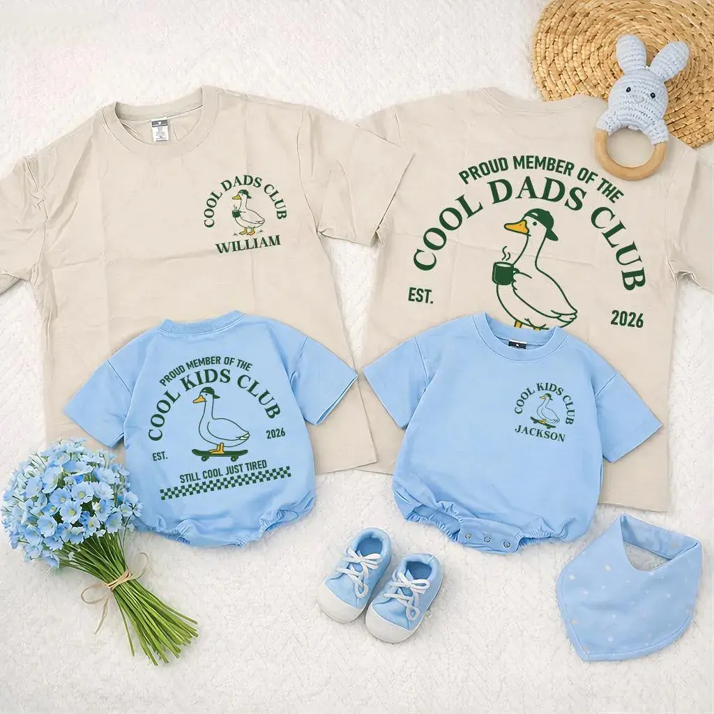 Personalized Cool Dads Club & Kids Matching Shirts, Daddy and Son Outfit, Best Dad Ever Tee, Father’s Day Gift, Dad to Be Announcement Shirt