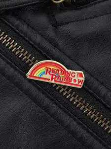 Vintage Reading Rainbow Badge, Classic Show Design, Border Book Theme Pin, 80s Viewer Backpack Decoration, Cartoon Clip