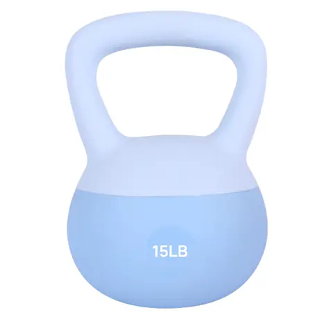leikefitness Soft PVC Shell Kettlebells (10LB-25LB) - Unisex Gym Stuff, At Home Gym Equipment, Shockproof Impact-Soft PVC Floor-Safe Base Strength Training Gear for Muscle Building, Glute Shaping