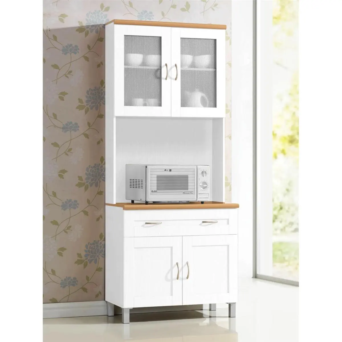 212 MAIN Classic White Kitchen Island (Hikf92) – Commercial Restaurant Furniture, Multi-Functional Kitchen Sideboard, Space-Saver Cabinet