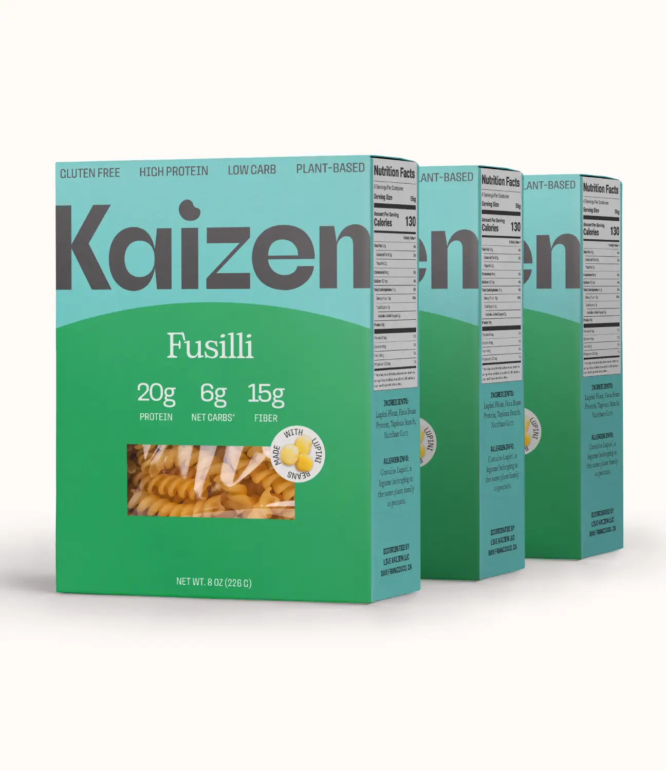 Kaizen Fusilli Low Carb Pasta - Gluten-Free, Keto Fusilli Pasta High Protein