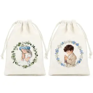 5PCS Religious Bible Praying Gift Bags Boy Girl First Communion Baptism Supplies Party Decoration Thank You Welcome Present Bags Ideal Gift