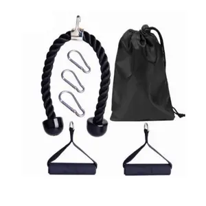 Tricep Rope Cable Attachment Set with LAT Pull Down Handles Gym Cable Machine Accessories Home Workout