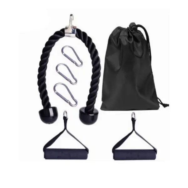 7PCS Tricep Rope Cable Attachment Set for Home Gym, LAT Pulldown Bar, V Handle, Straight Bar, Resistance Training Accessories