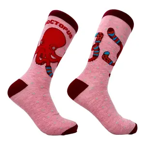 Men's Soctopus Socks Funny Deep Sea Octopus Joke Footwear Funny Graphic Socks Comfortable Fitted Spandex Cotton