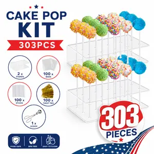 Complete Cake Pop Making Kit – Includes Silicone Mold, Display Stand, Lollipop Sticks, Treat Bags & Twist Ties – All-in-One Baking Set for Birthday Parties, DIY Desserts & Gifts tiktokshopspringglowup