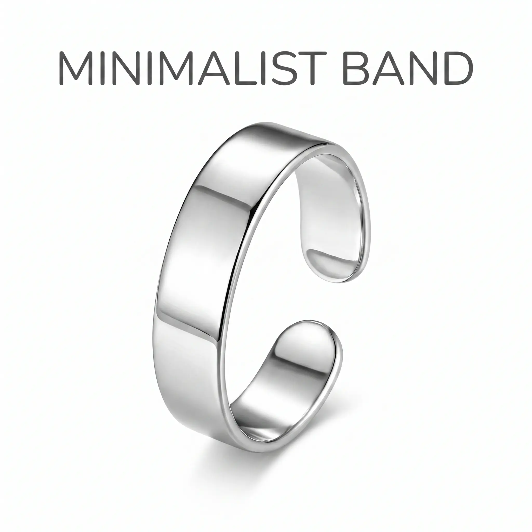 Minimalist Band - Sleek Silver Color Ring for Everyday Wear, Simple Design, Perfect for Any Occasion
