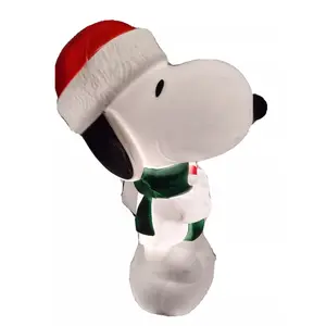 Gemmy Industries  24 in. Christmas Lighted Blow Mold Yard Display with Candy Cane - White - Medium