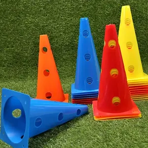 5 Pack 32cm Marking Cones Obstacle Course Training Equipment, Durable Versatile Traffic Control Poles for Soccer Basketball Playing Field Practice