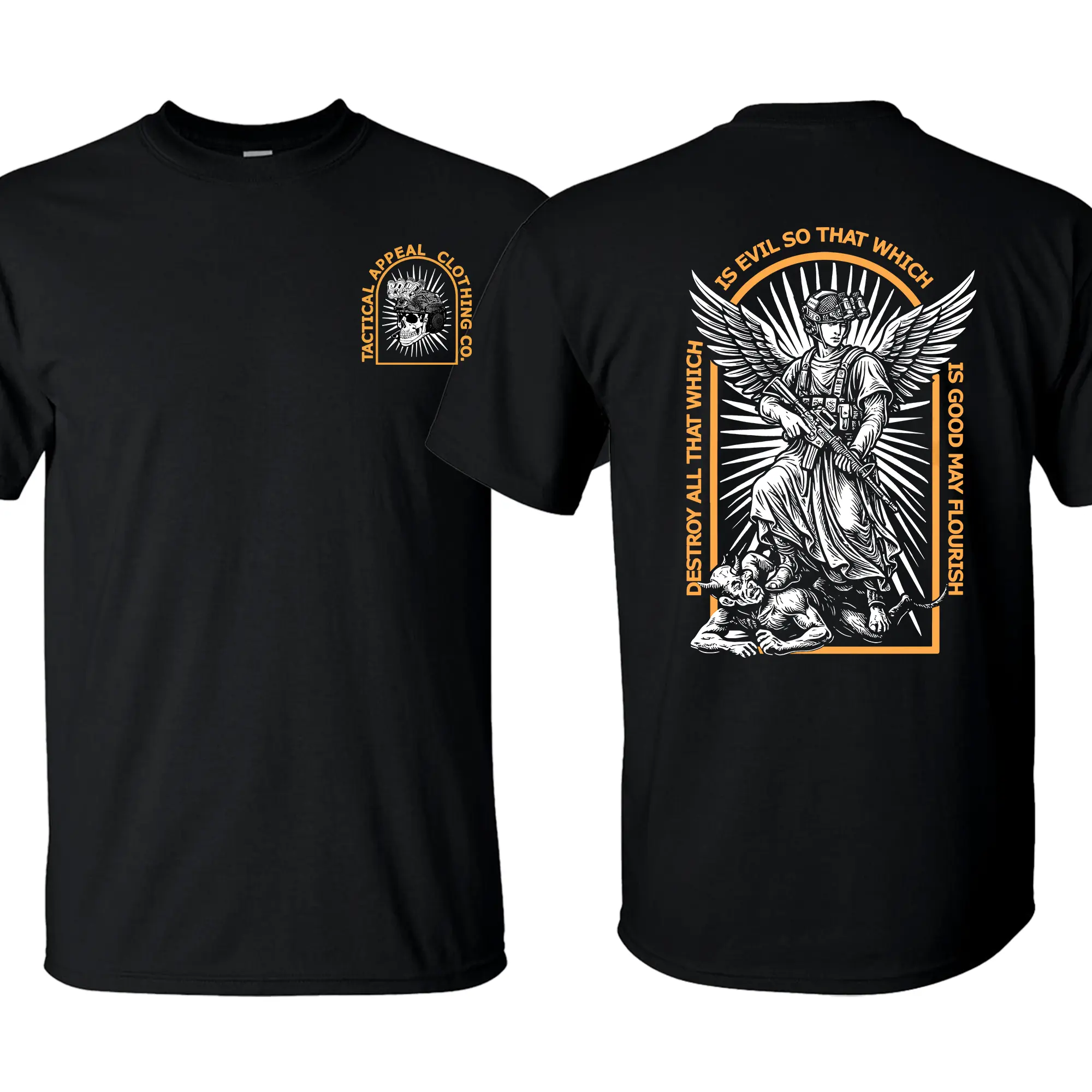 Saint Michael 250th Tactical T Shirt With Angel Warrior Graphic And Good Versus Evil Message, Christian Tactical Apparel For Men Who Stand For Faith And Strength, Military Style Streetwear Shirt For Tactical Lifestyle And Gym Wear